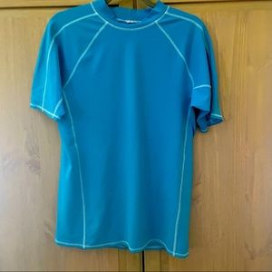 Boys Lands End blue swim shirt size XL 18H-20Husky